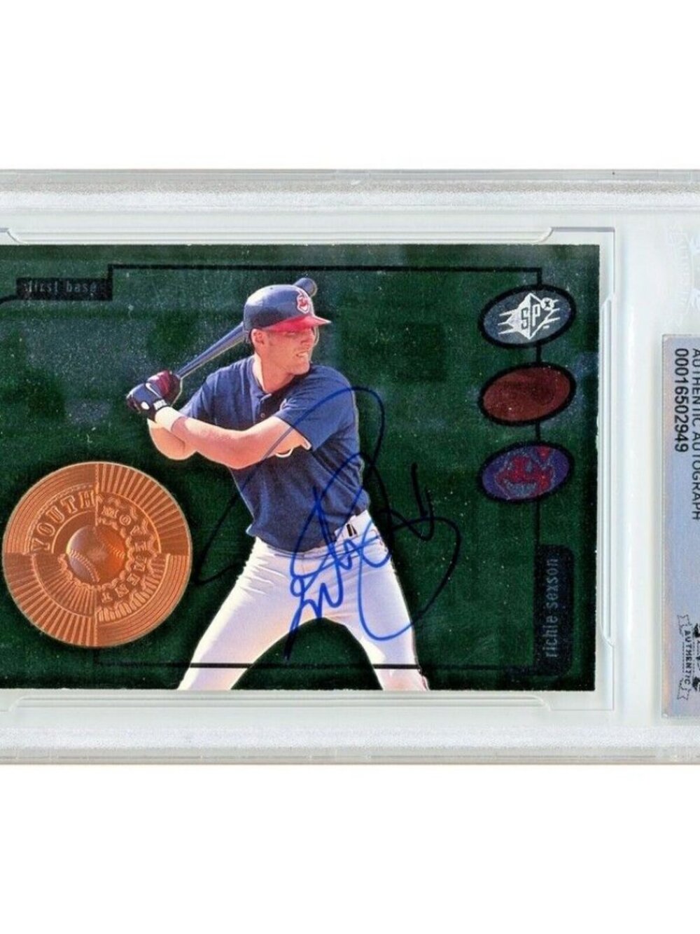 Richie Sexson Signed 1998 SPx Finite #23 Cleveland Indians /5000 BAS Slab Auto